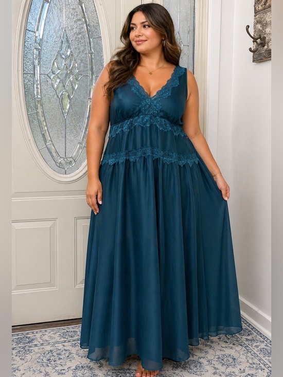 torrid Other - FESTI of Torrid Lace Trim Maxi Dress – Teal Blue – Size 2 (XXL / 18–20) – NWT